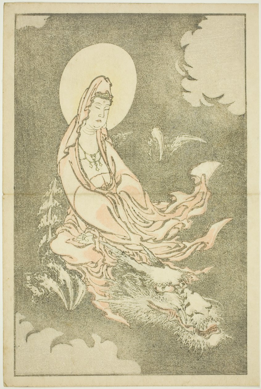 北斎写生画譜 龍に乗る女神 作： 北斎勝鹿