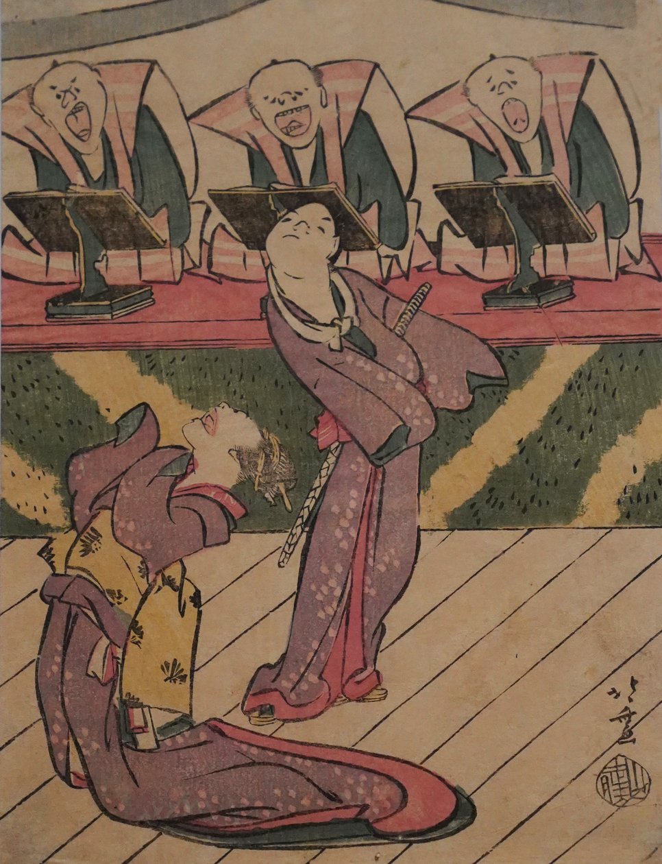 歌舞伎舞台 1811-13年頃（版画） 作： 北斎勝鹿