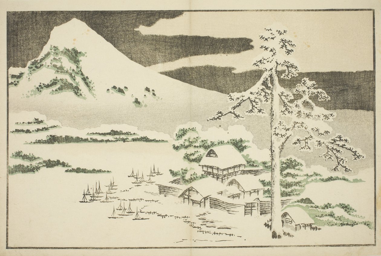 冬の富士山、北斎のリアル絵本から 作： 北斎勝鹿