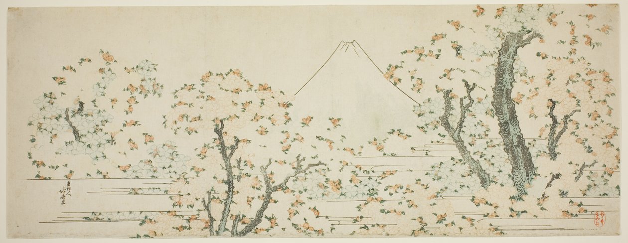 桜満開の富士山 作： 北斎勝鹿