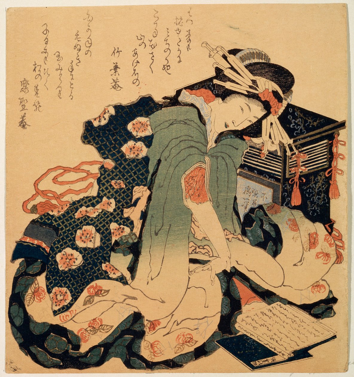読書、1822年。 作： 北斎勝鹿