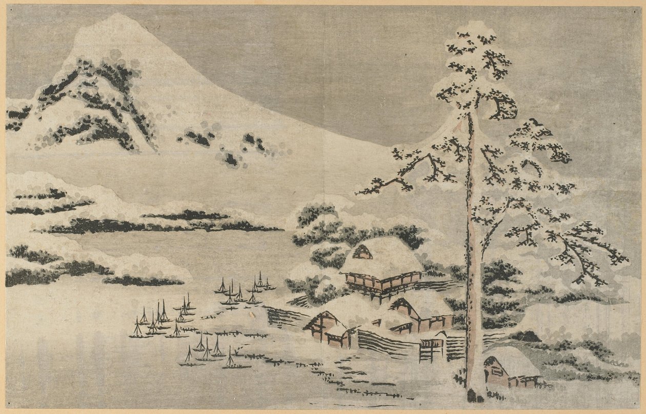 雪に覆われたシーサイド・ビレッジ 作： 北斎勝鹿