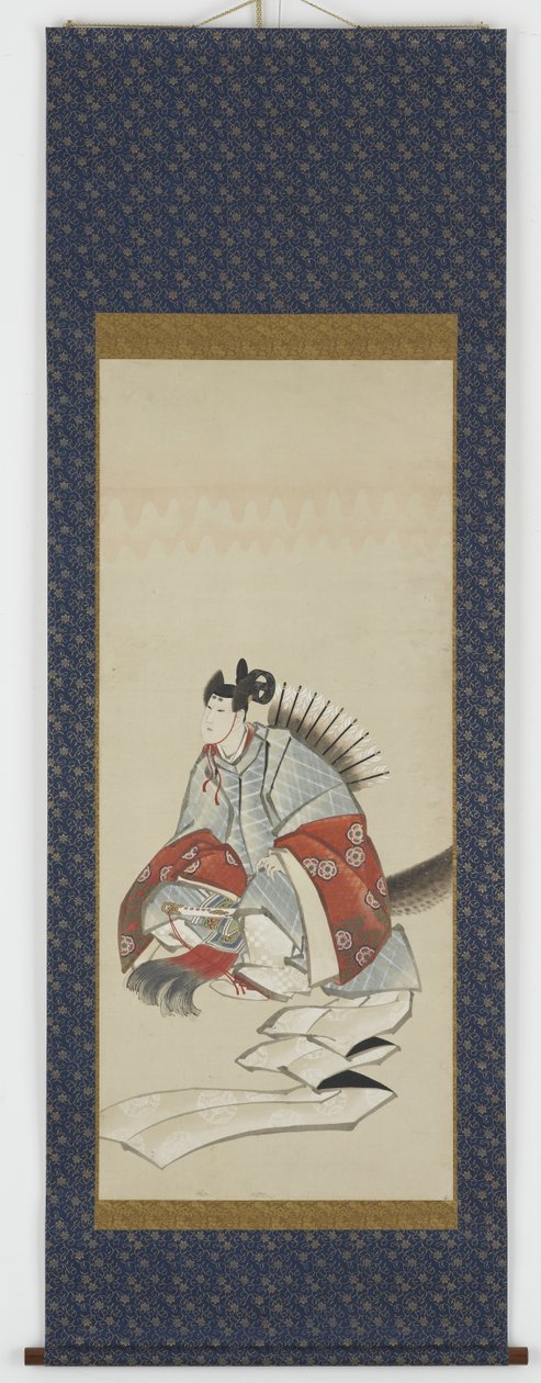 六つの不滅の詩：有原のなり原、1806-08年頃（紙にインクと色） 作： 北斎勝鹿