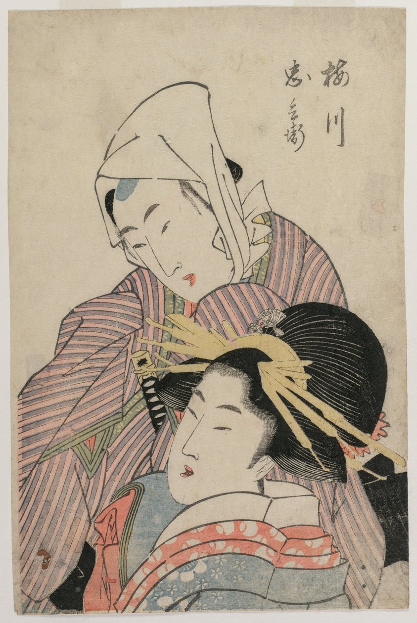恋人の梅川と忠兵衛 作： 北斎勝鹿