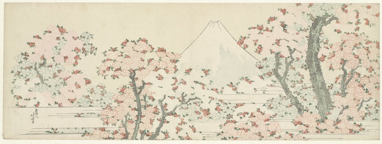 桜が咲く富士山 作： 北斎勝鹿