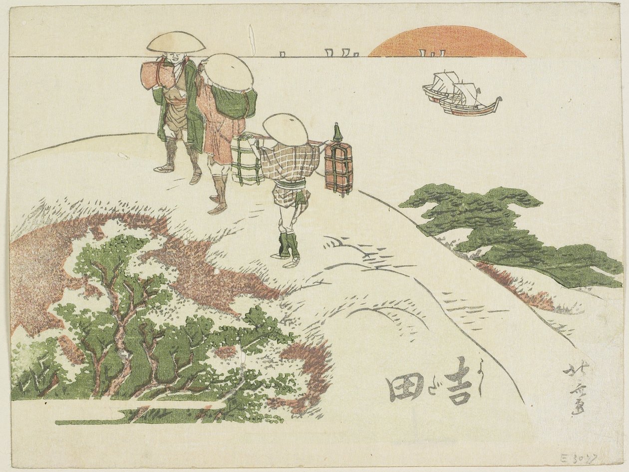 吉田、1799-1802 作： 北斎勝鹿