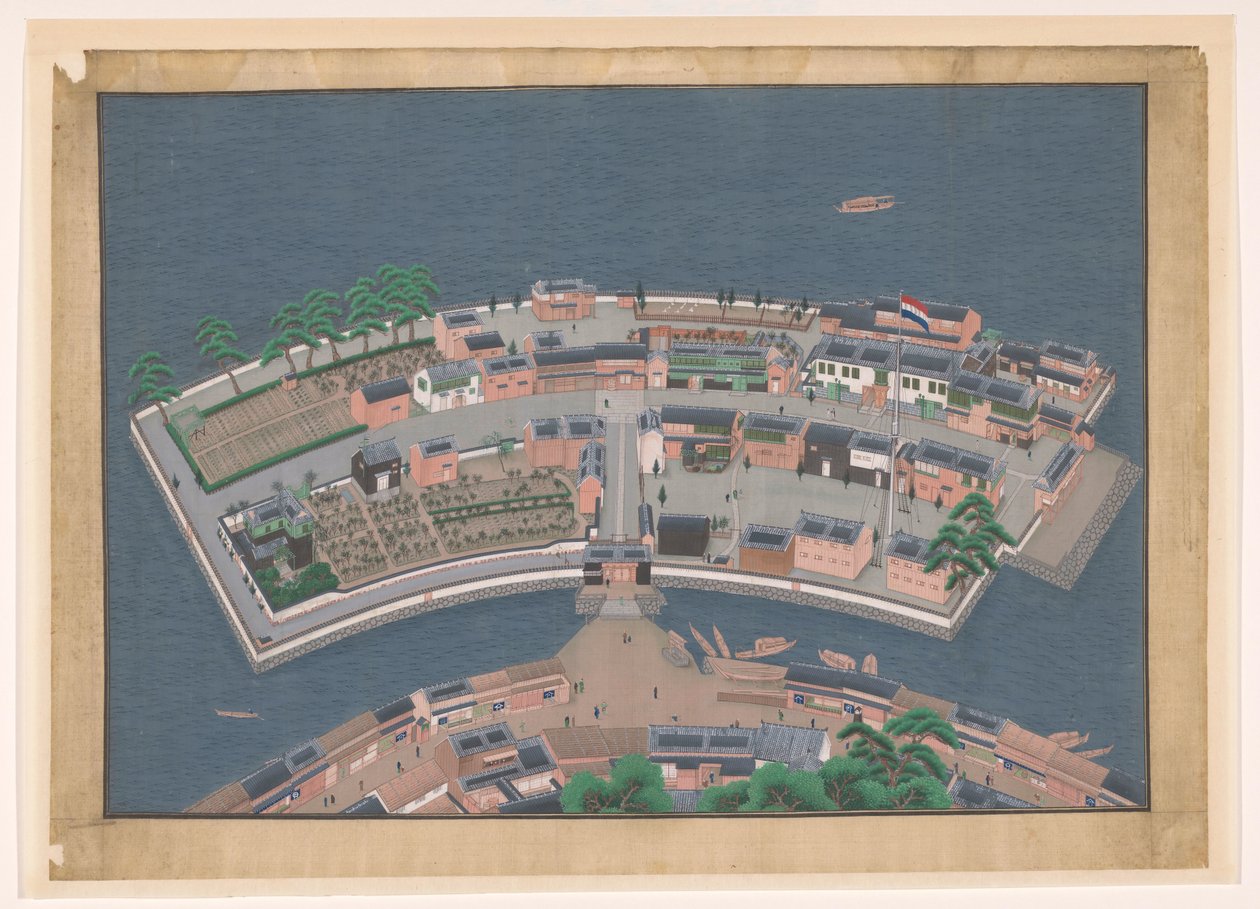 出島の眺め 作： 川原慶賀（工房）