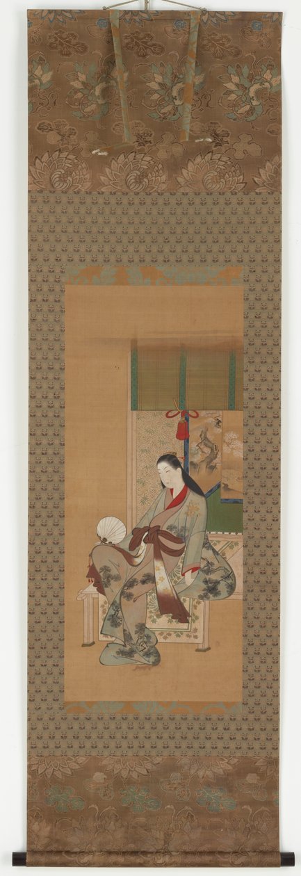 縁側に座る少女 江戸時代・18世紀 作： 川又常行