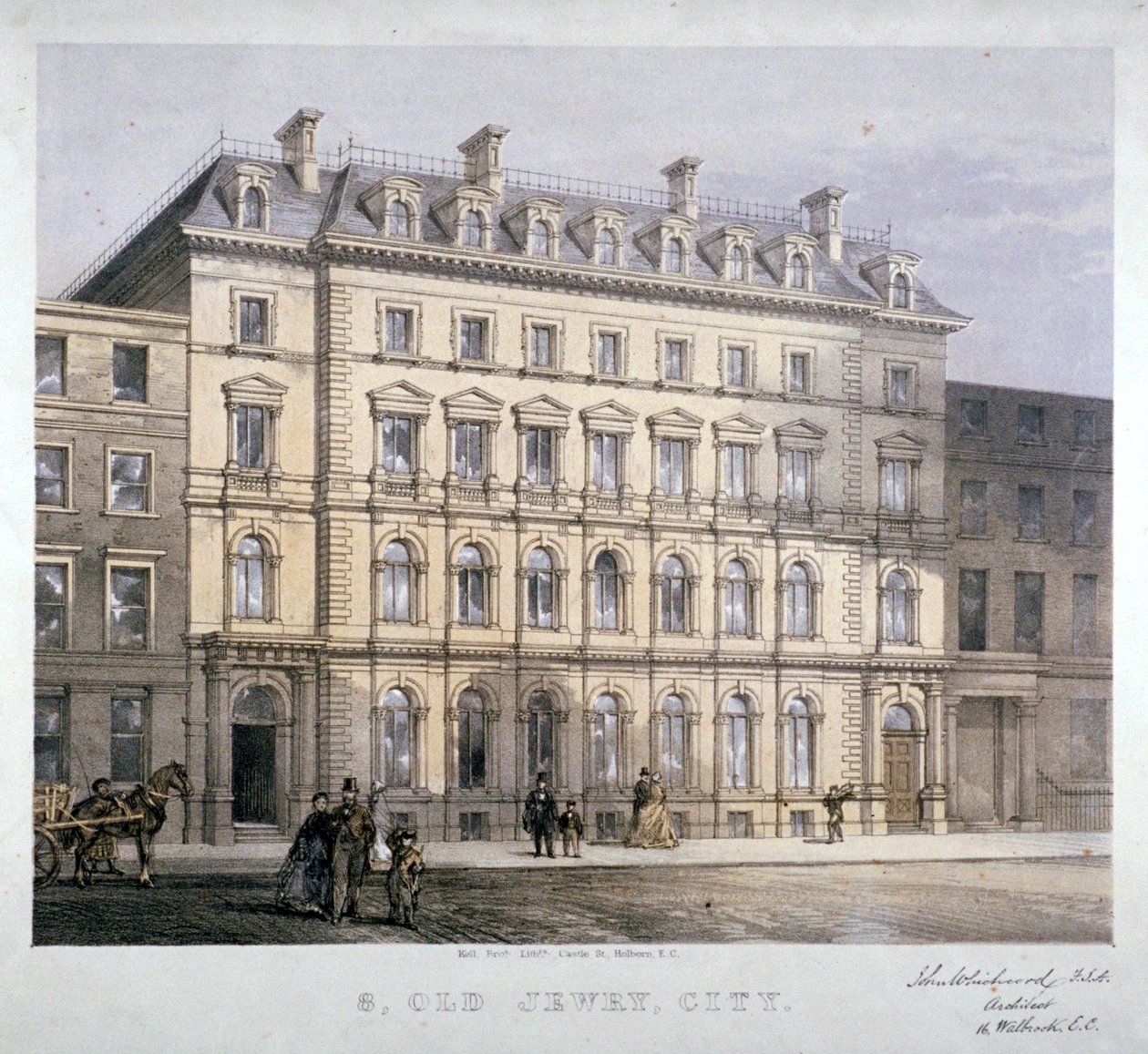No 8 Old Jewry、ロンドン市、1865 年頃。 作： ケル兄弟