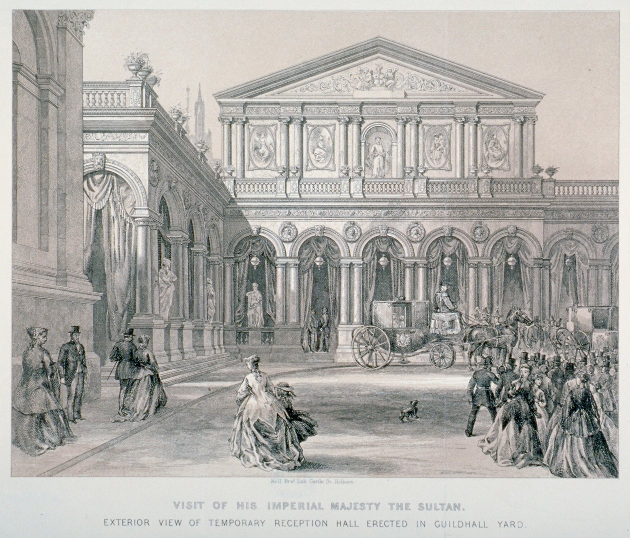 1867年、トルコのスルタンAbd-ul-Azizのシティ・オブ・ロンドンのギルドホールへの訪問。     作： ケル兄弟