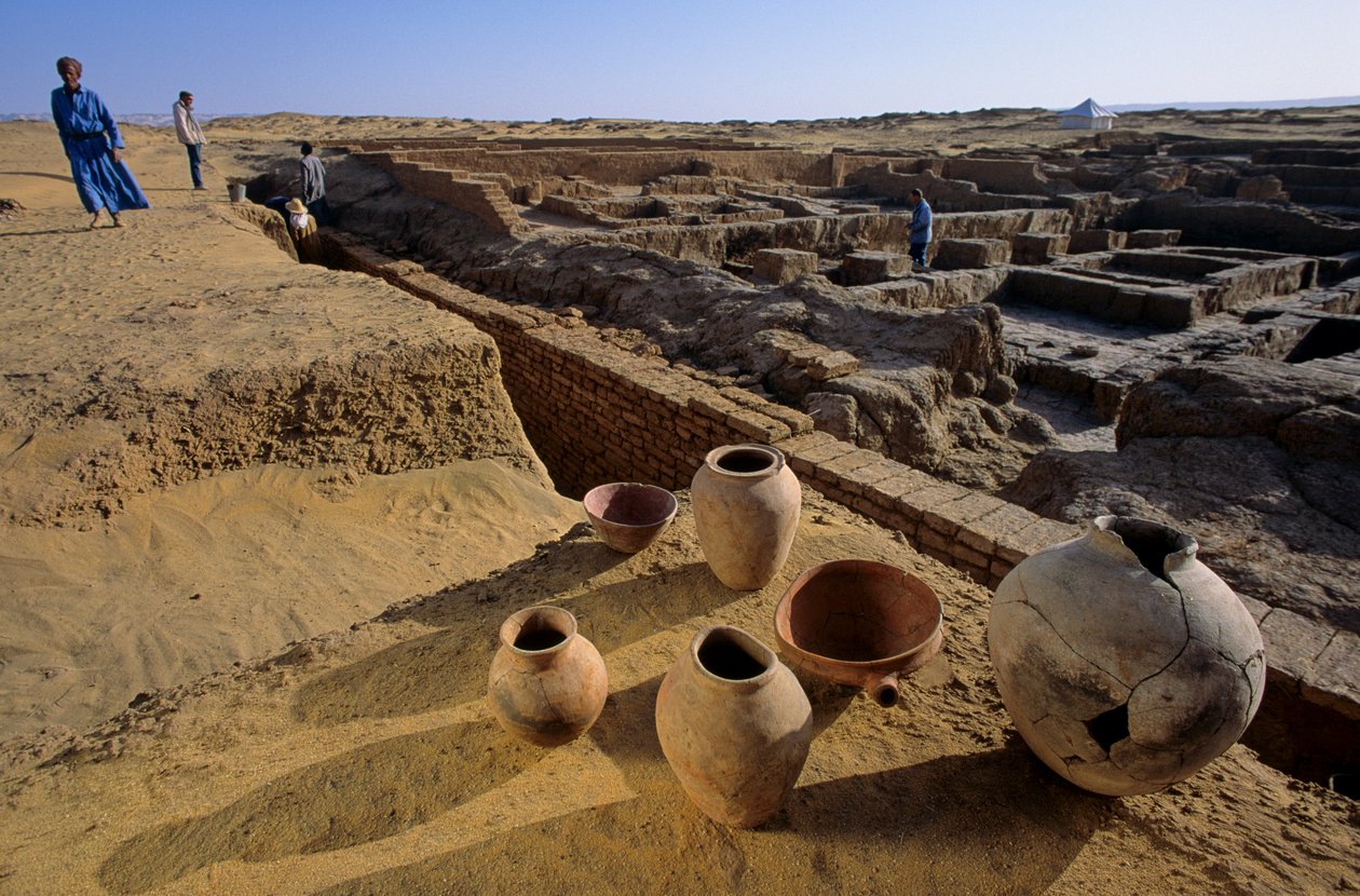 古代集落、フランス使節団、エジプト古王国時代、ダクラ・オアシス、バラト、エジプト 作： ケネス・ギャレット