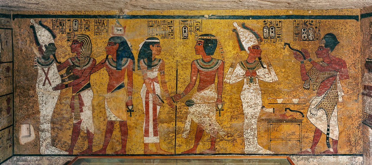 ツタンカーメン王の墓の壁画; エジプト; 新王国時代; ツタンカーメンの谷; 2003年（写真）。 作： ケネス・ギャレット