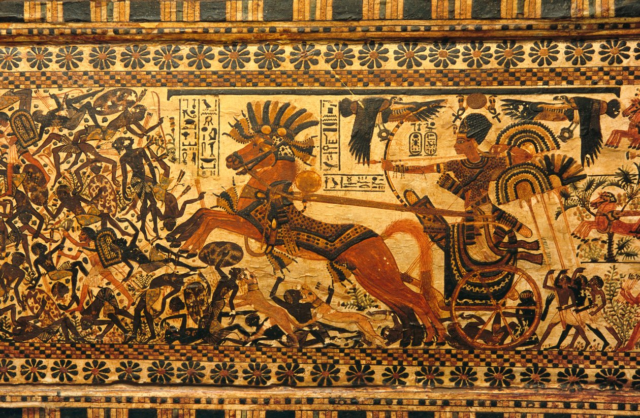 ツタンカーメン王の墓の壁画; ツタンカーメン王; エジプト; 新王国時代; ツタ..., 2003年（写真） 作： ケネス・ギャレット