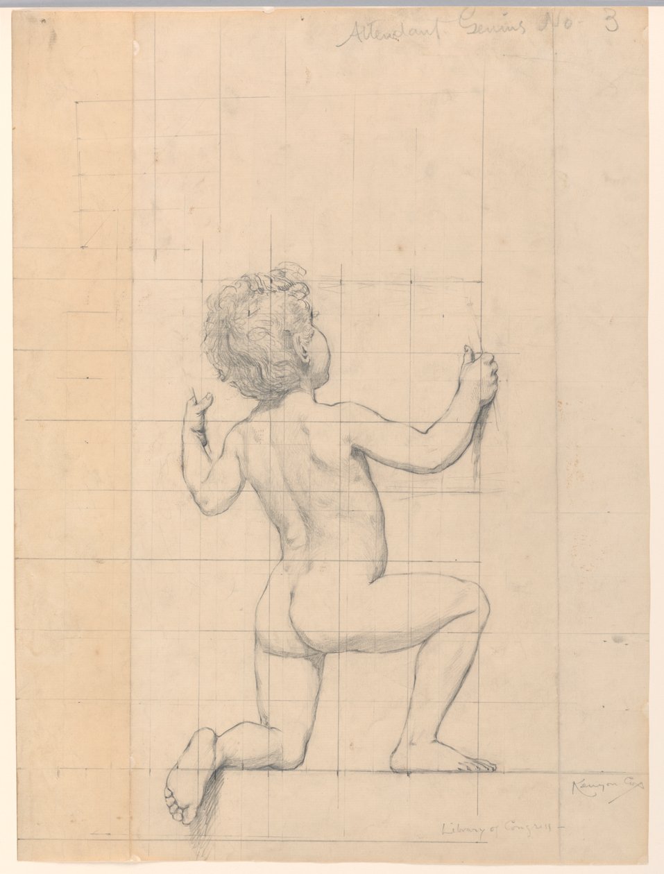 Study for "Genius"、"The Arts"、米国議会図書館、ワシントン D.C. 作： ケニヨンコックス