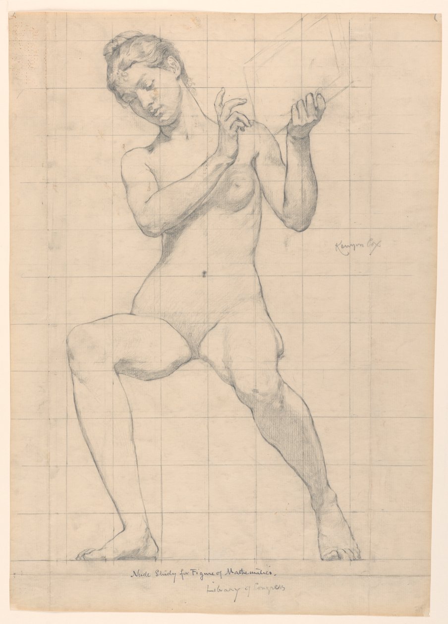Study for "Mathematics"、"The Sciences"、米国議会図書館、ワシントン D.C. 作： ケニヨンコックス