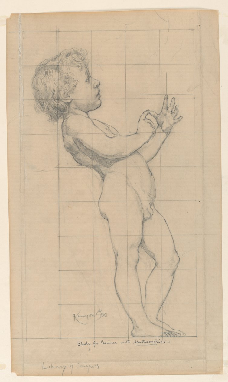 Study for "Mathematics"、"The Sciences"、米国議会図書館、ワシントン D.C. 作： ケニヨンコックス