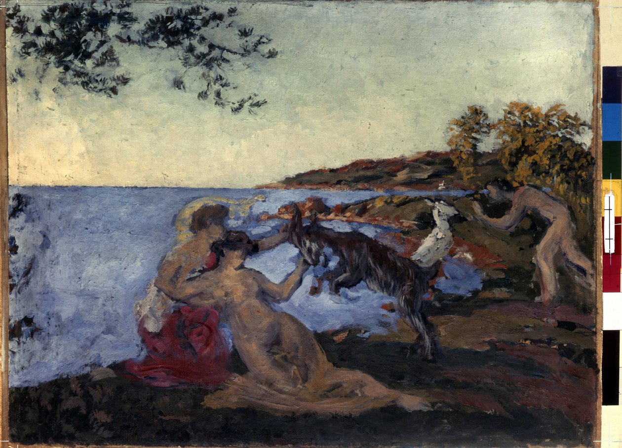 神話のパターン。 Ker Xavier Roussel (1867-1944) による絵画、1903 年頃。ボール紙に油彩。 ナビ。 サイズ：47×62cm。 エルミタージュ美術館、サンクトペテルブルク (Saint-Petersburg) 作： ケルザビエルルーセル