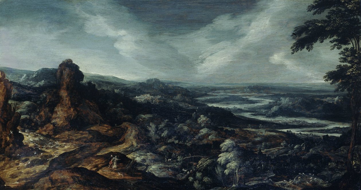 トビアスと天使のいるパノラマ風景 作： Kerstiaen de Keuninck（に起因）