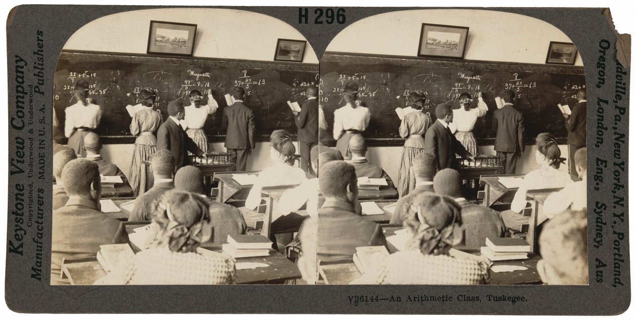 「アラバマ州タスキギーの算数教室」,c.1900年（写真） 作： Keystone View Company