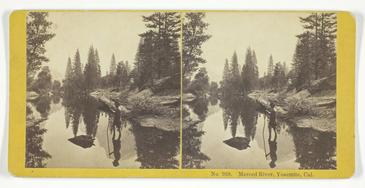 マーセド川（カリフォルニア州ヨセミテ）、185575年。クリエイター。キルバーンブラザーズ、BWキルバーン 作： キルバーンブラザーズ、BWキルバーン