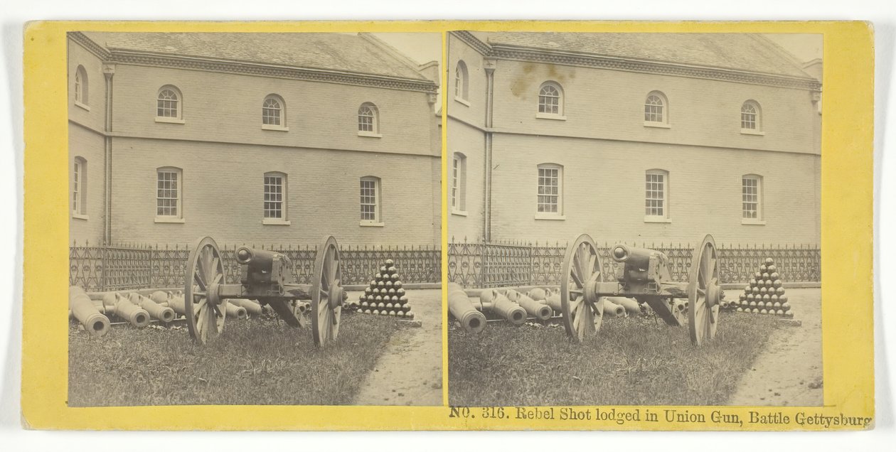 ゲティスバーグの戦いで北軍の銃に撃ち込まれた反乱軍の銃弾（1855年製作者キルバーン兄弟、BWキルバーン 作： キルバーンブラザーズ、BWキルバーン