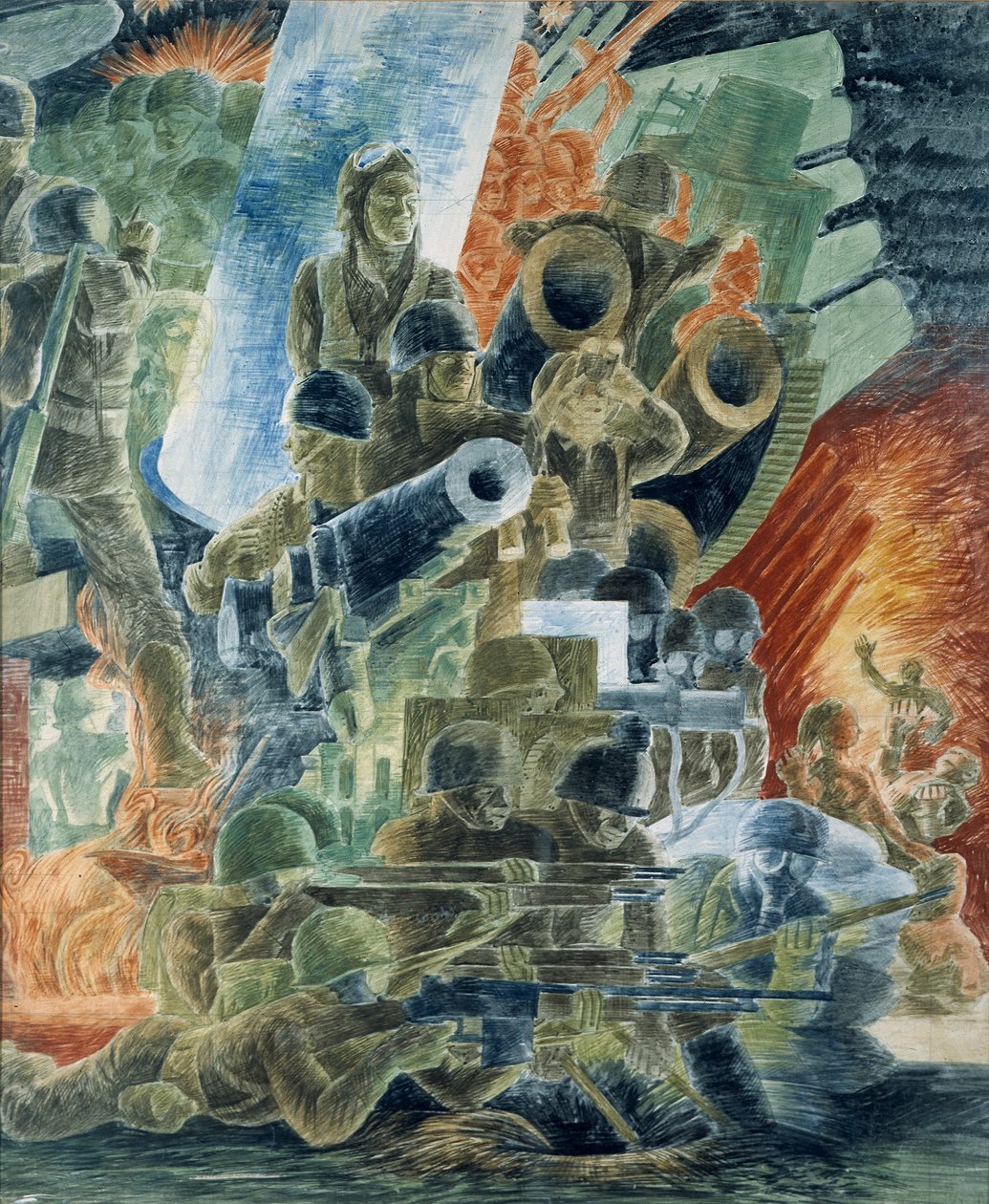 戦争（壁画研究、陸軍省ビル、ワシントンD.C.） 作： キンドレッド・マクリアリー