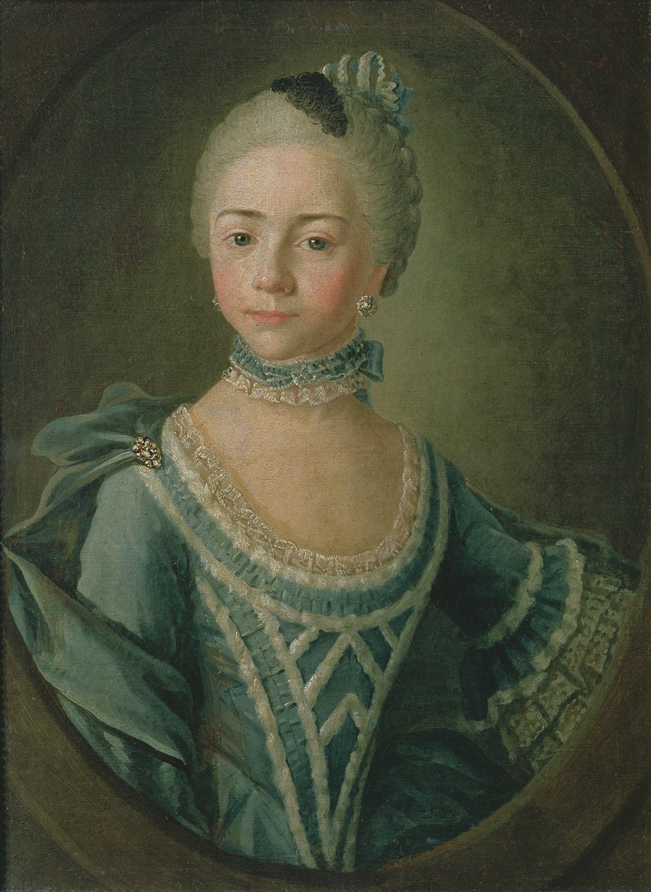 ソフィーマティスキナ伯爵夫人の肖像（1755-1796）、1763 作： キリル・イナノビッチ・ゴロヴァチェフスキー