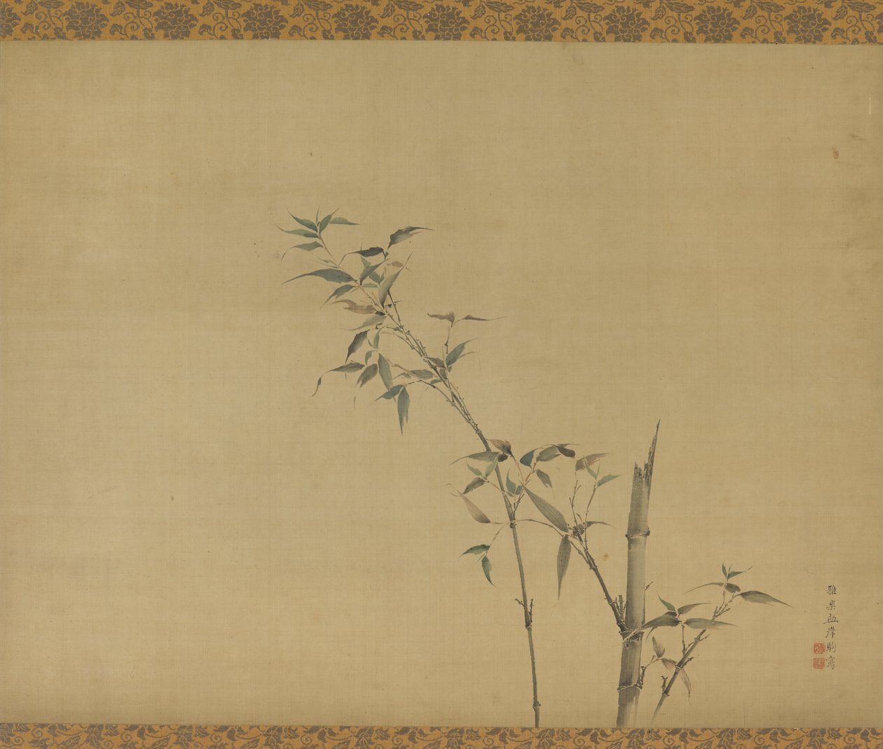 枝葉付竹茎図 江戸時代・19世紀 作： 岸がんく