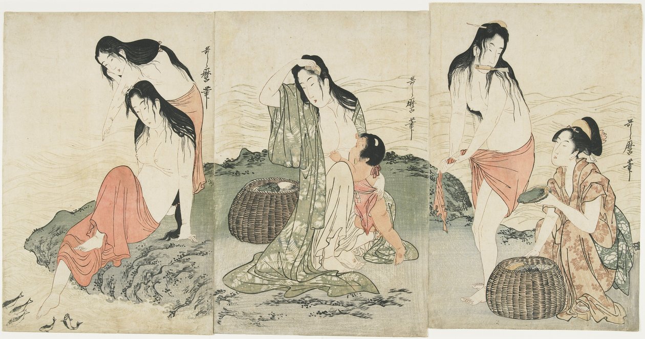 アワビダイバー、1797-1798 作： 北川歌ro