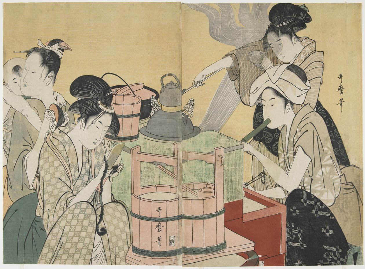 キッチンシーン、1794-1795 作： 北川歌ro