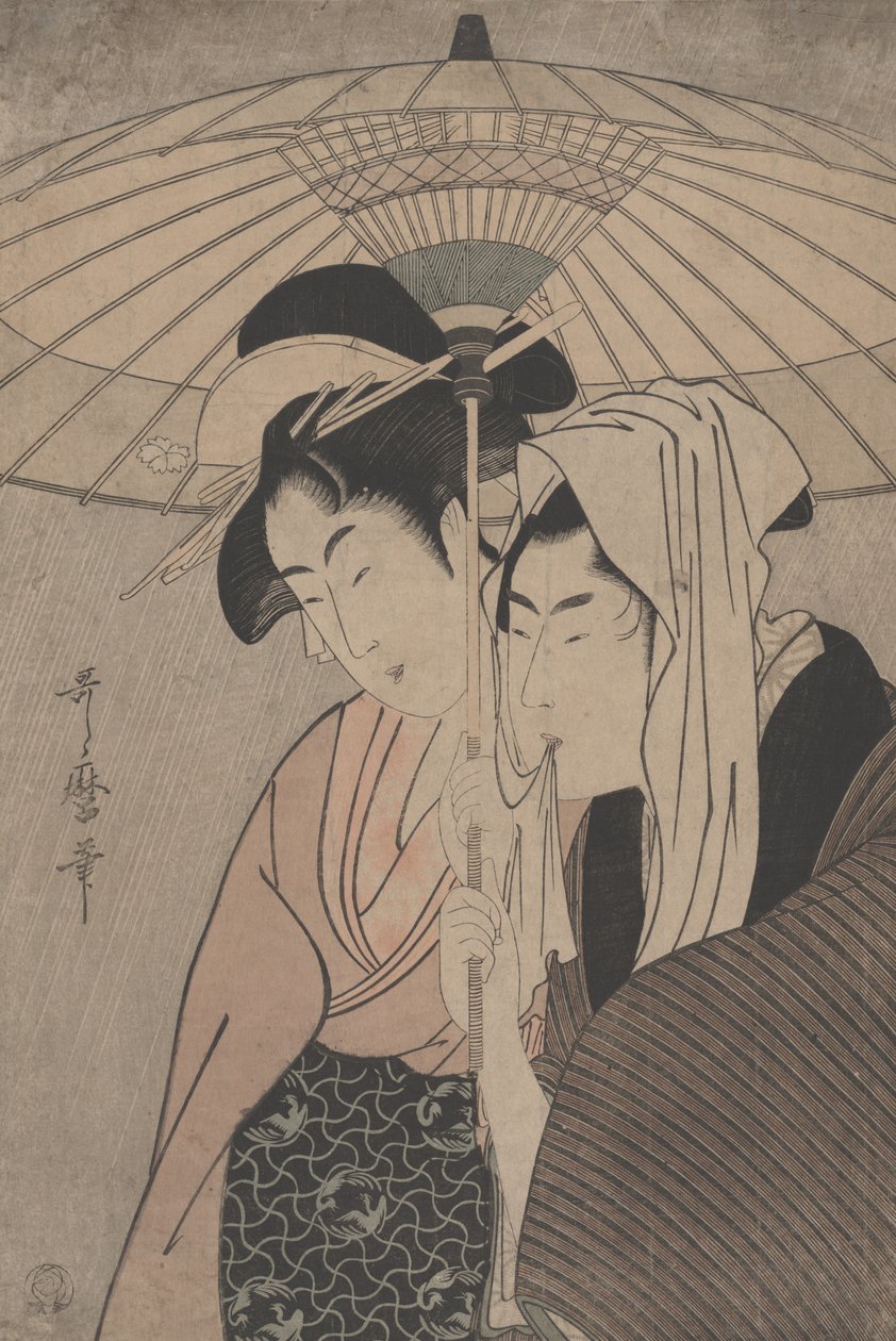 傘の下の男女1797 作： 北川歌ro