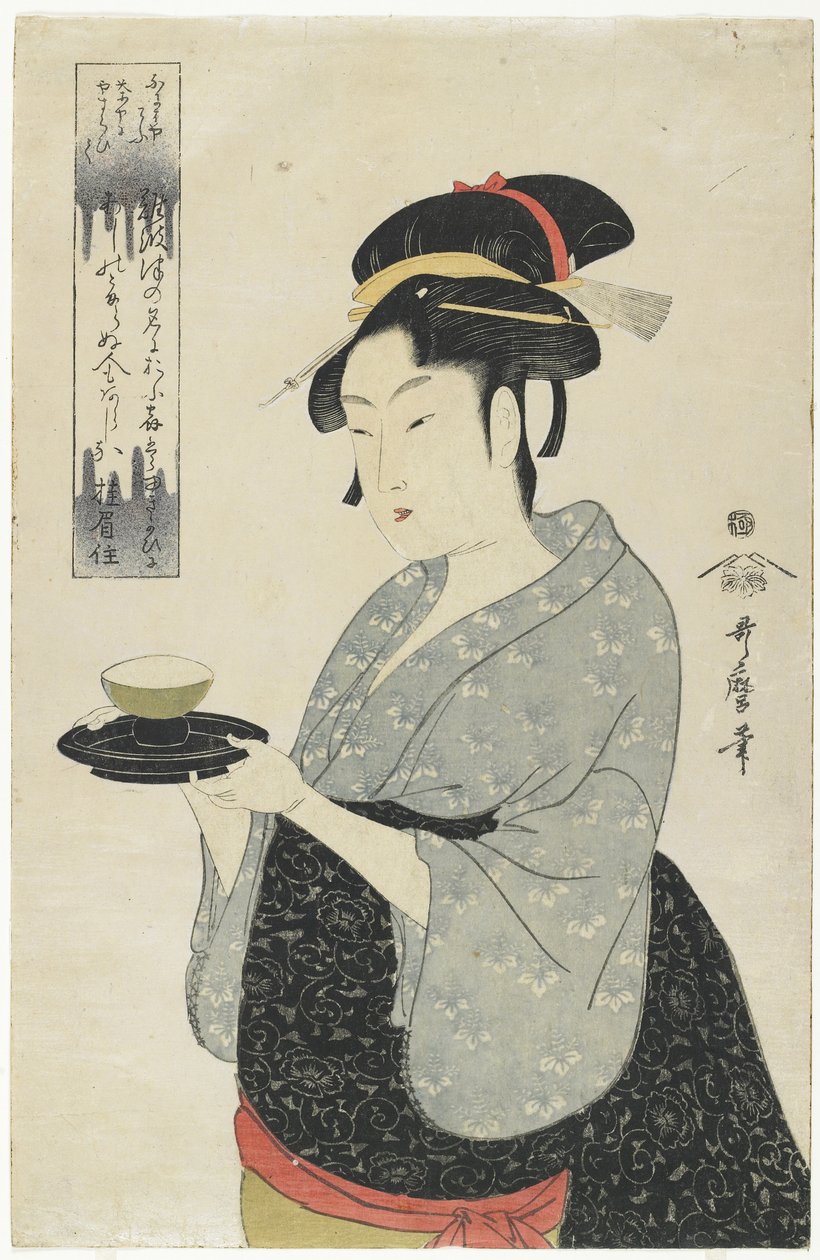 Naniwaya Teahouse Waitress Okita, c. 1793 作： 北川歌ro
