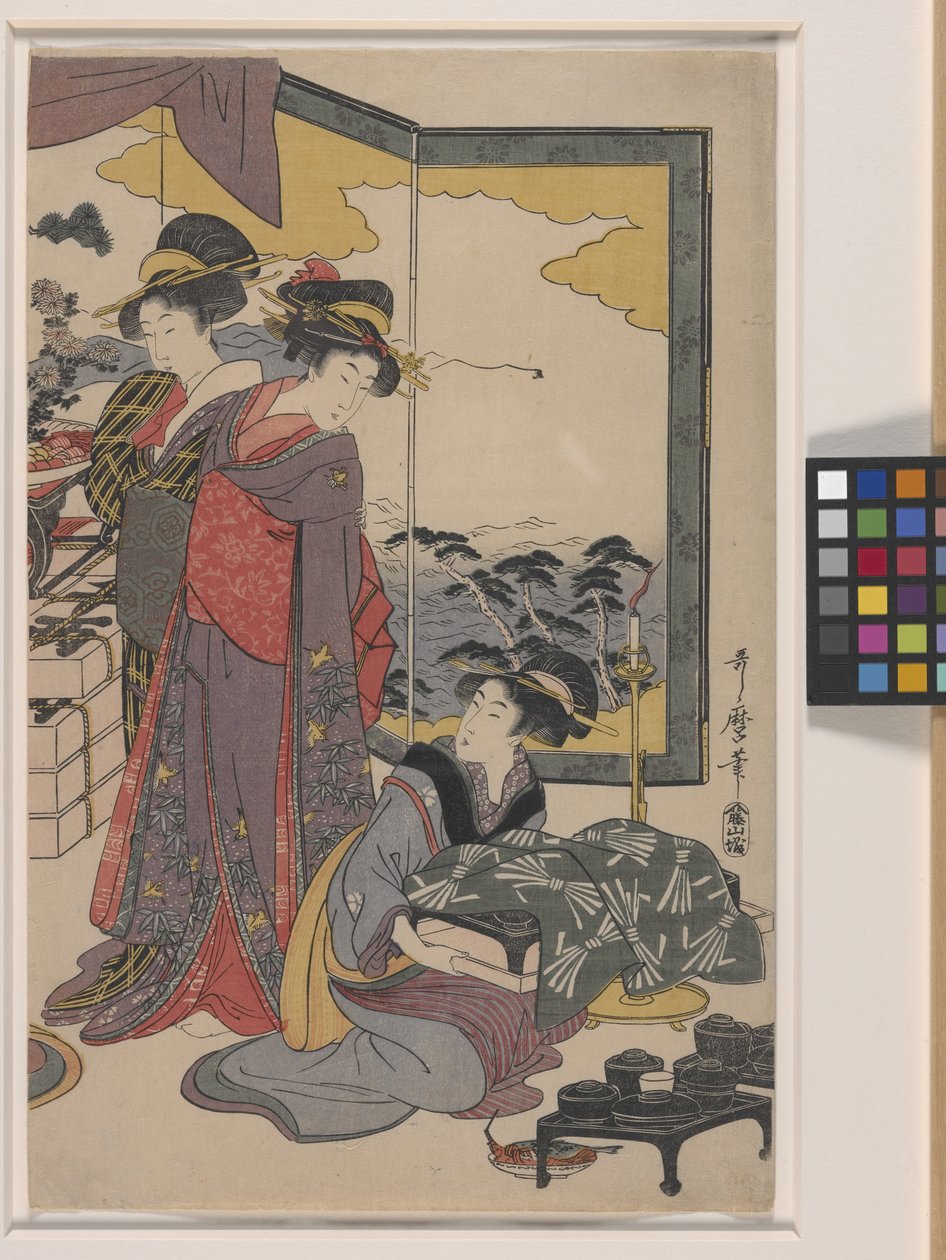恵比寿まつり（色木版画） 作： 北川歌ro