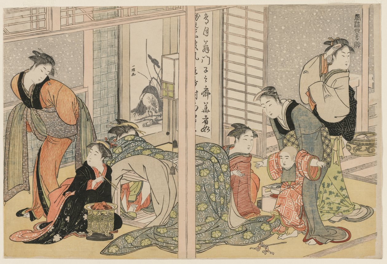 四季の優雅な快楽c。 1782年。 作： 北川歌ro