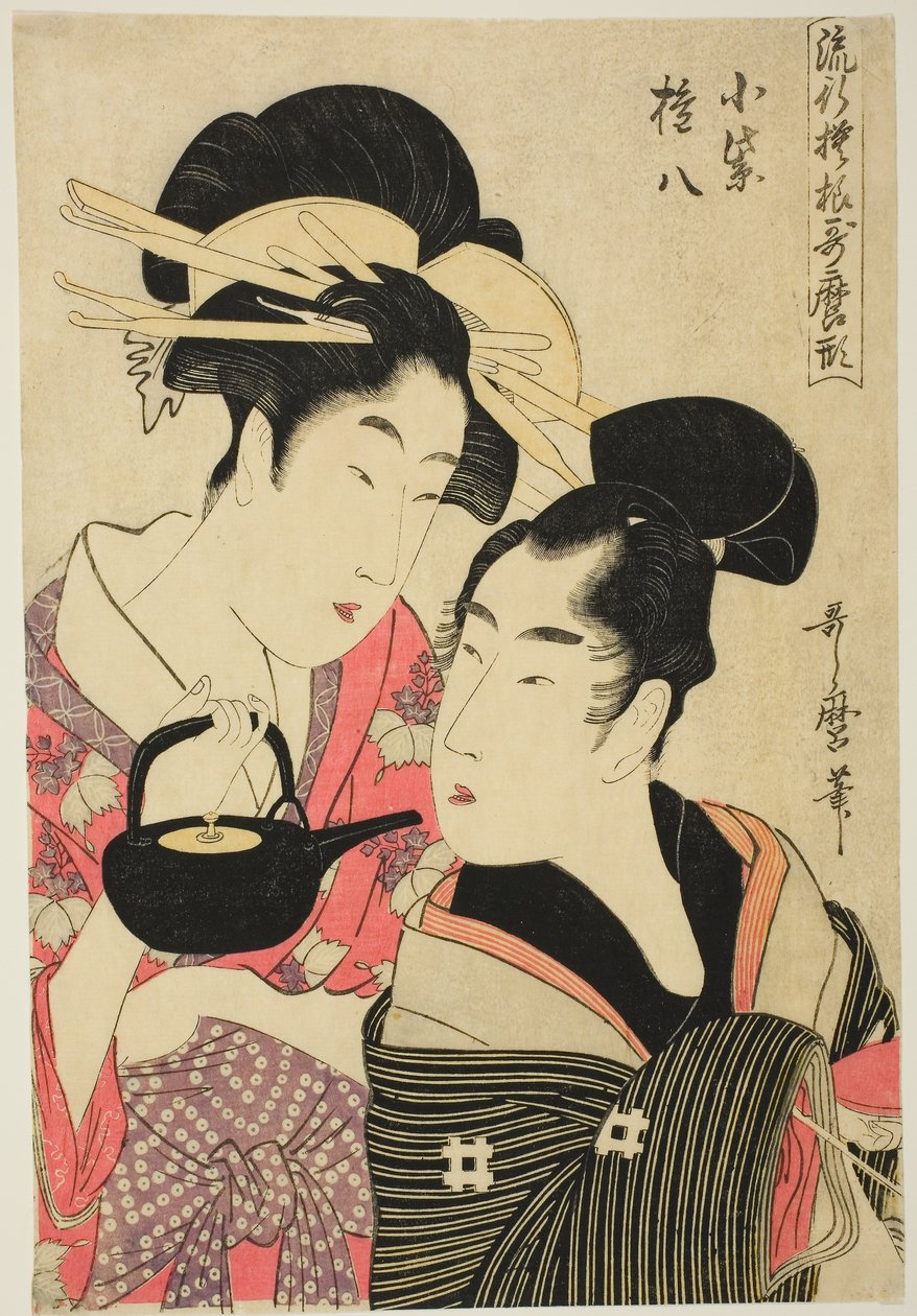 小紫と権八 歌麿形洒落文様シリーズより 1798-99年頃（錦絵・大判 作： 北川歌ro