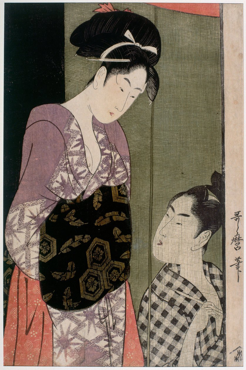 蚊帳、1797年頃 作： 北川歌ro