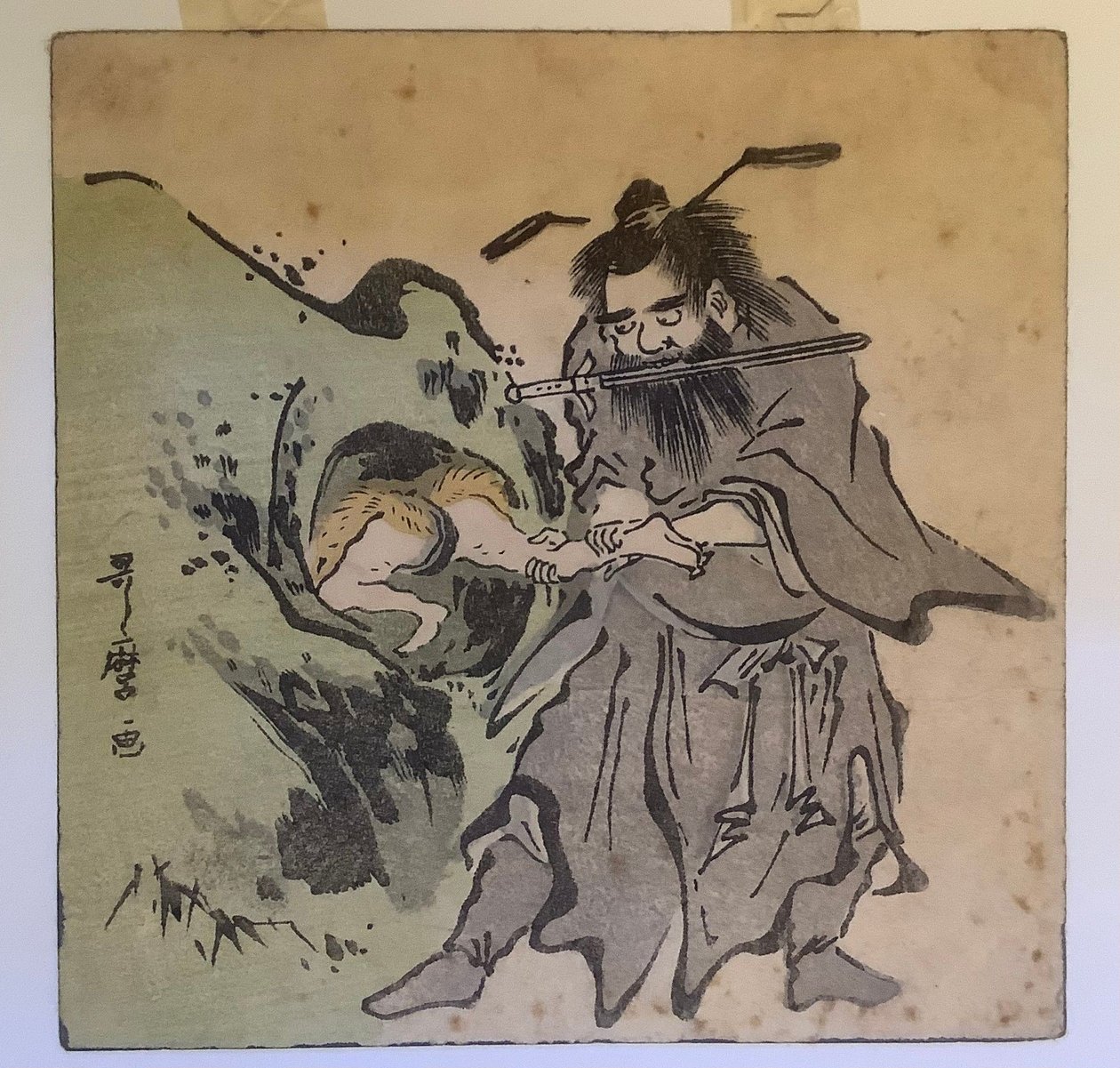 鍾馗が鬼を捕らえる 作： 北川歌ro