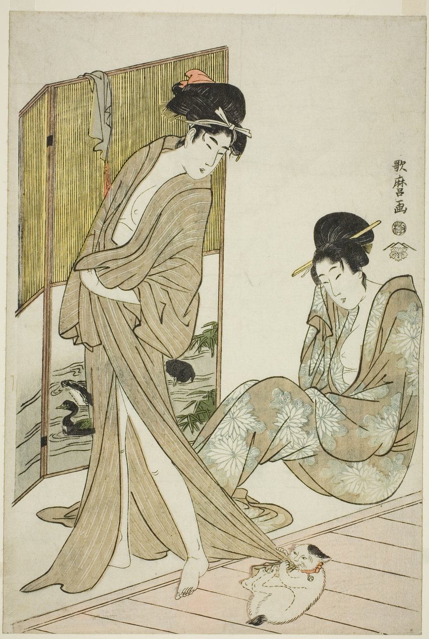 入浴後の 2 人の若い女性 作： 北川歌ro