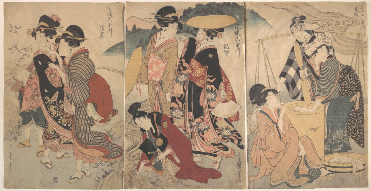 田園の女たちと男；何らかの行列（？） 作： 北川歌ro