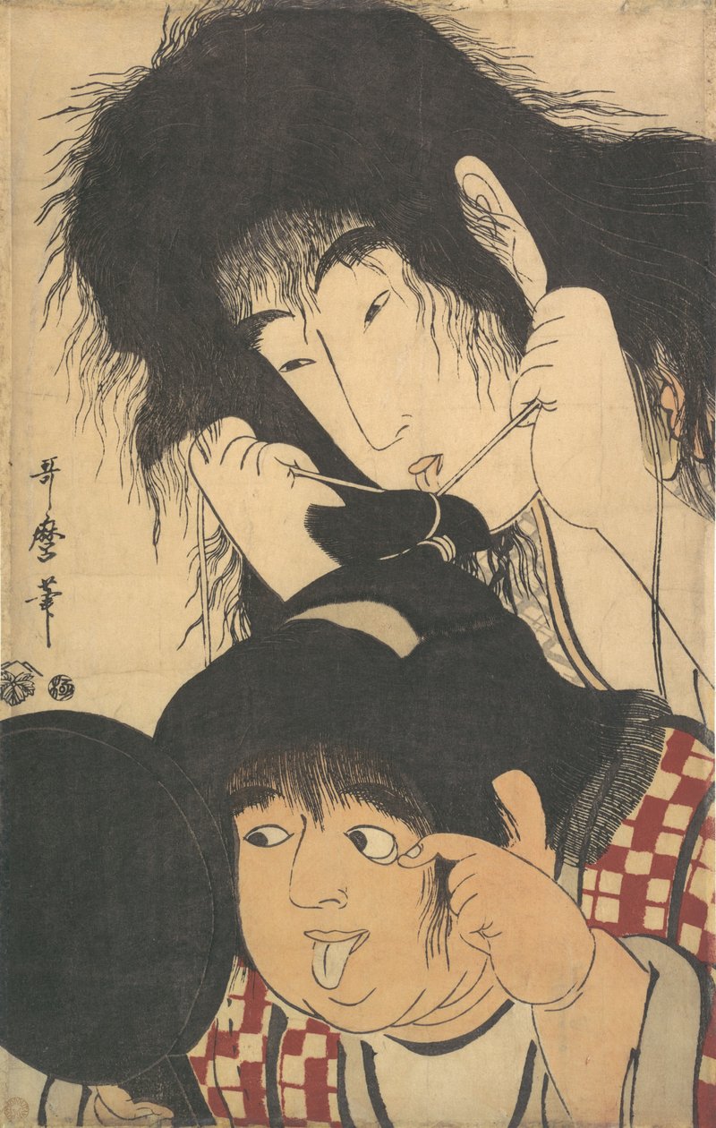 山姥と金太郎、1795年頃。 作： 北川歌ro