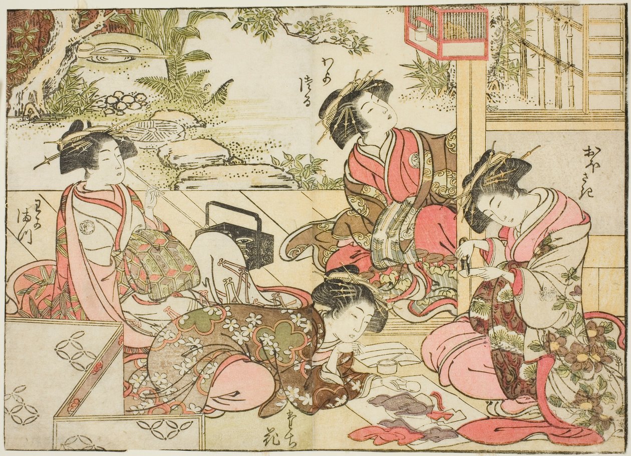 大田原屋の娼婦 著書『清露美人合わせ姿鏡』より 2 作： 北尾重政