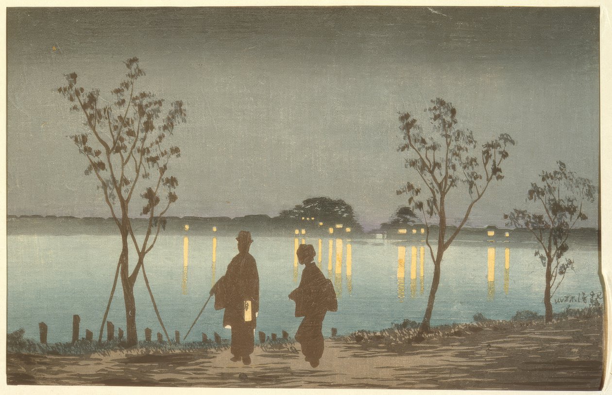 隅田川の夜 作： 小林清親