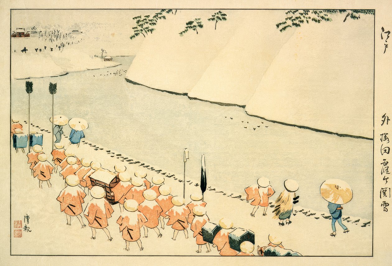 霞ヶ関・外桜田の雪 作： 小林清親