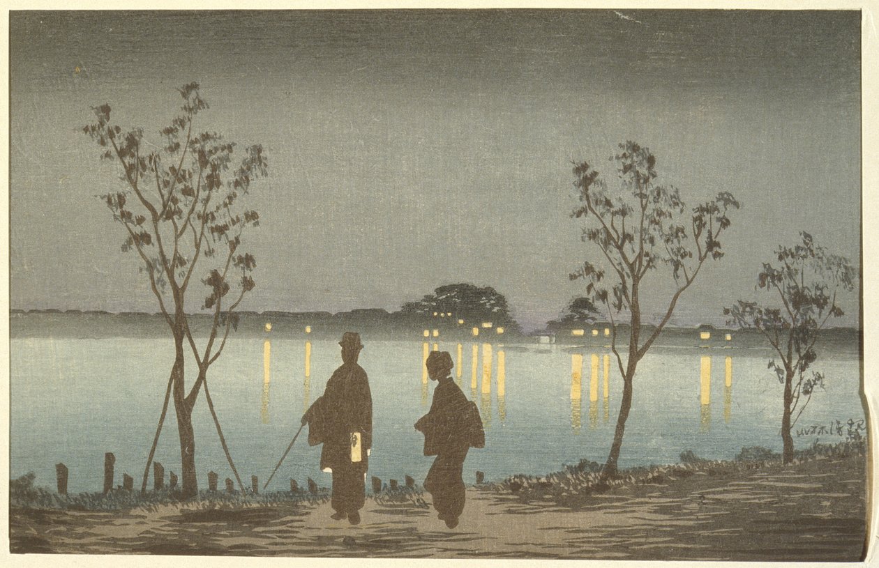 隅田川の夜 作： 小林清親