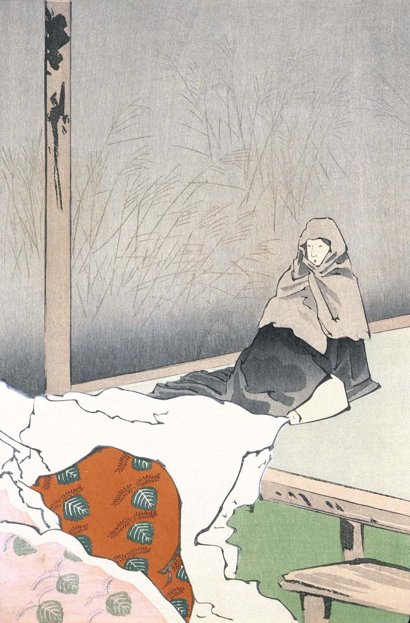 祇王寺の舞妓仏御前 作： 小林清親