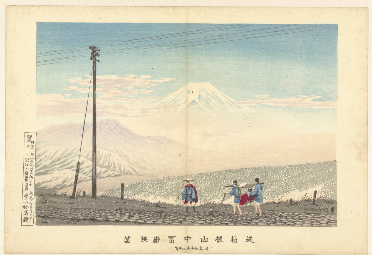 箱根山中の富士山の眺め 十 箱根 三中 富嶽 ちょうぼう 作： 小林清親