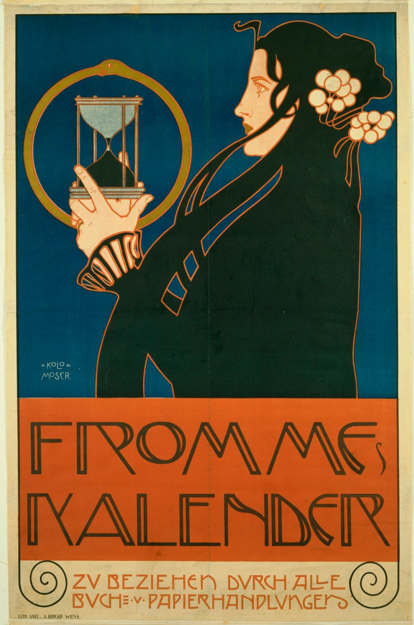 モーザー・コロマン（1868-1918） Frommes Kalender (Calendrier des femmes) カラーリトグラフ 1903年 New York City.ニューヨーク近代美術館(MOMA) 作： コロマンモーザー
