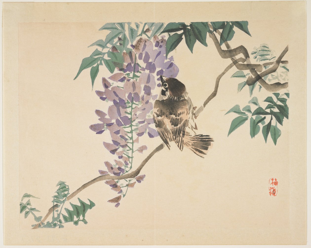 藤枝のすずめ、1859-1895 作： 幸野楳霊