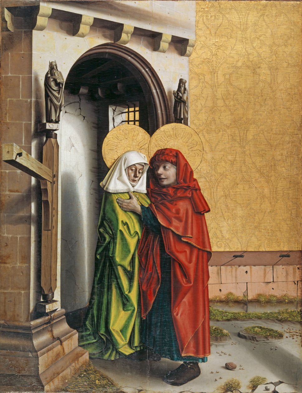 ゴールデンゲートのヨアヒムとアン、c.1437-40（木材の混合技法） 作： コンラッド・ジッツ