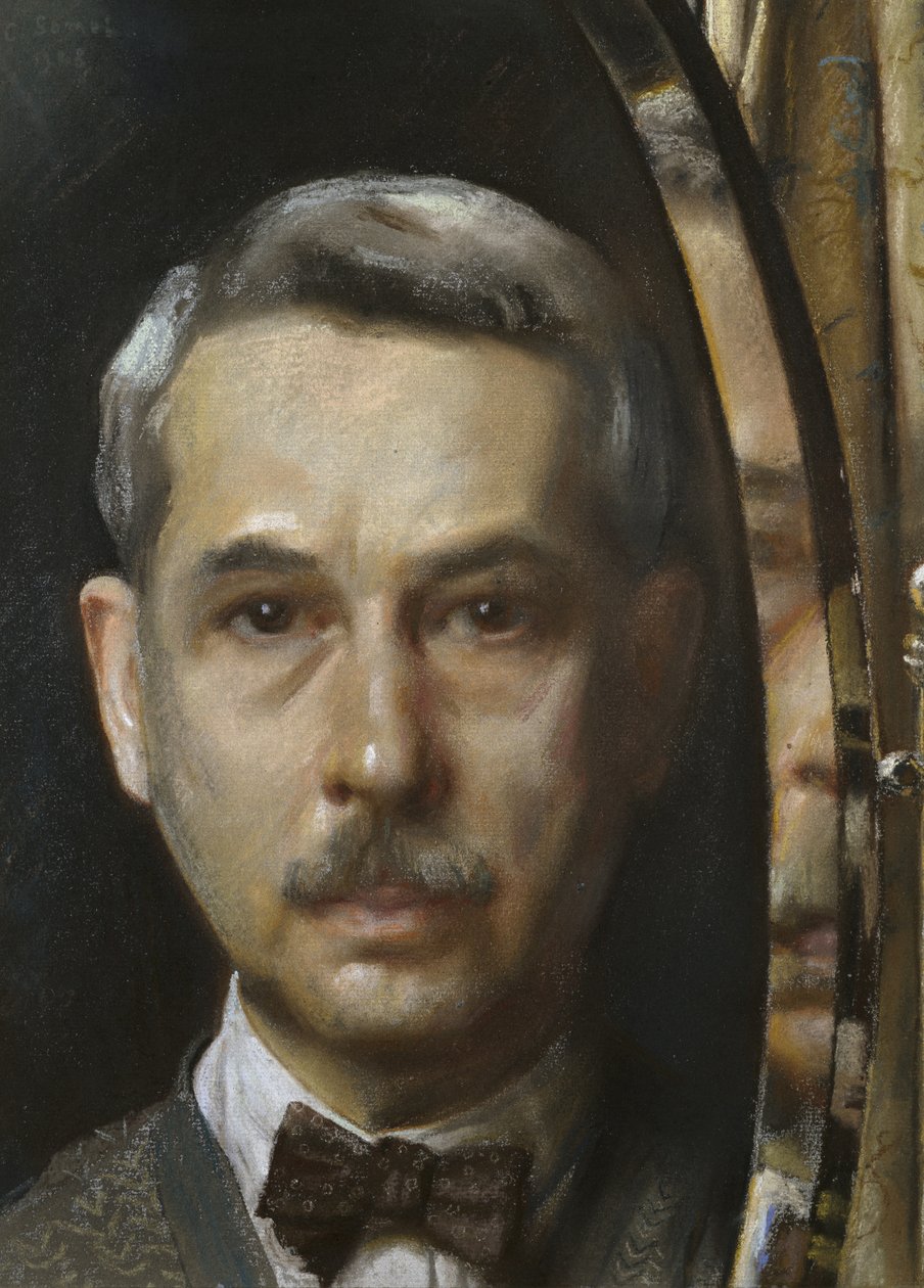 鏡の中の自画像、1928（Pastel on paper） 作： コンスタンチンアンドリービッチソモフ